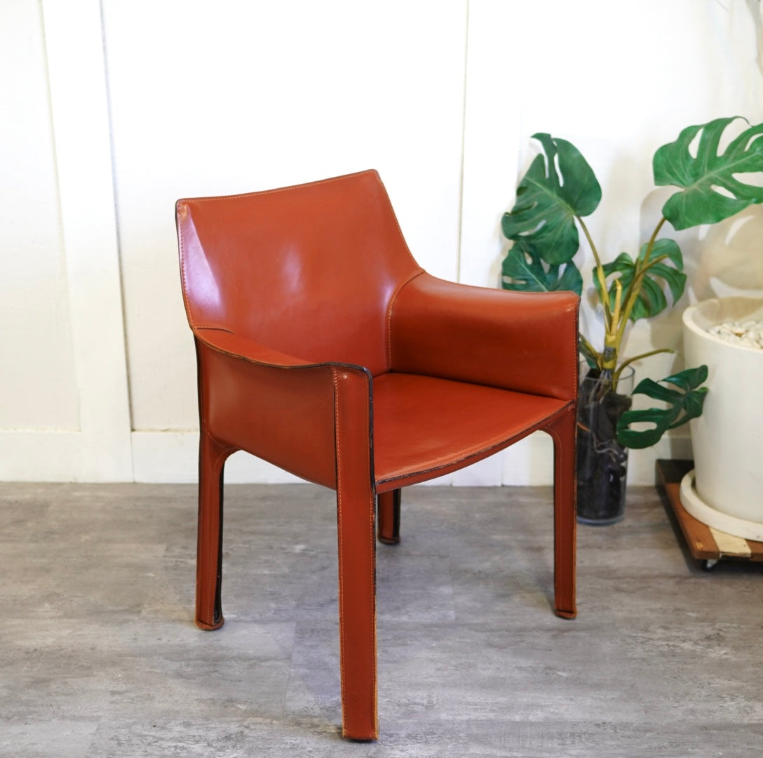 カッシーナ / Cassina キャブ / CAB アームチェア 413  赤茶 マリオ・ベリーニ