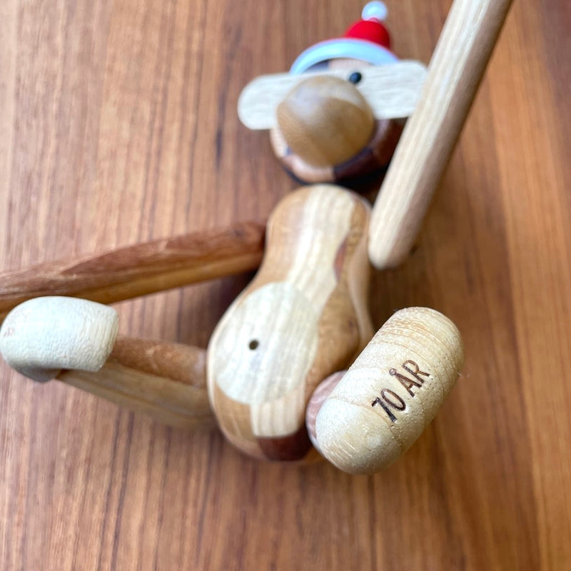 カイ・ボイスン デンマーク / KAY BOJESEN DENMARK モンキー スモール アニバーサリーエディション mixed wood クリスマスハット付 元箱付き