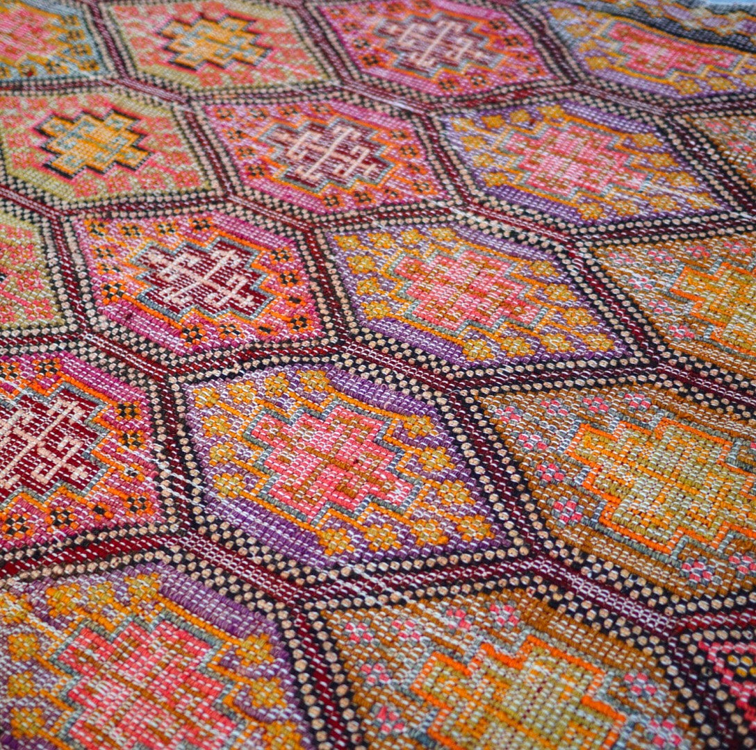 オールドキリム 124×306 ラグ 絨毯 ヴィンテージ