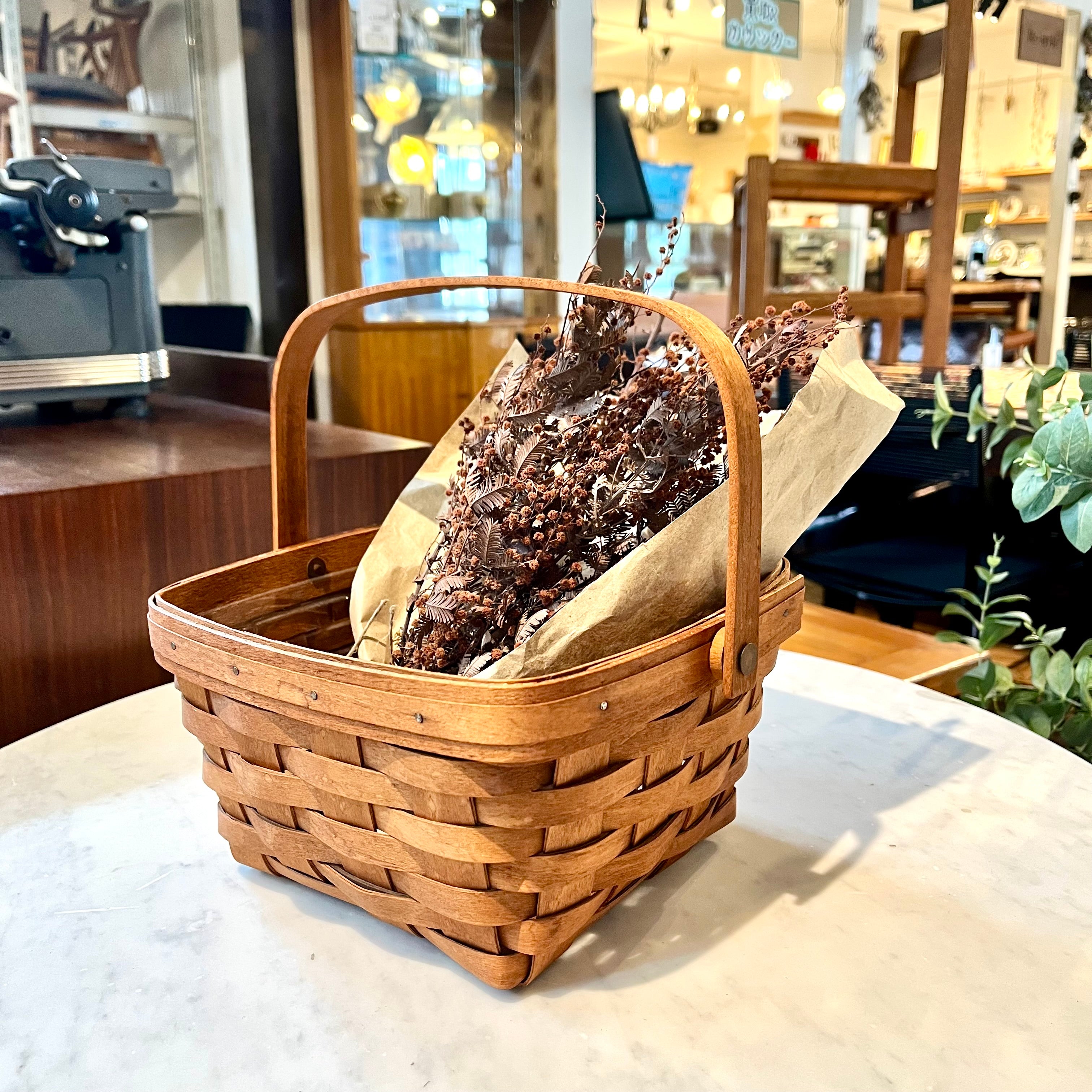 ロンガバーガー/Longaberger バスケット 中 正方形【3a】 かご カントリー