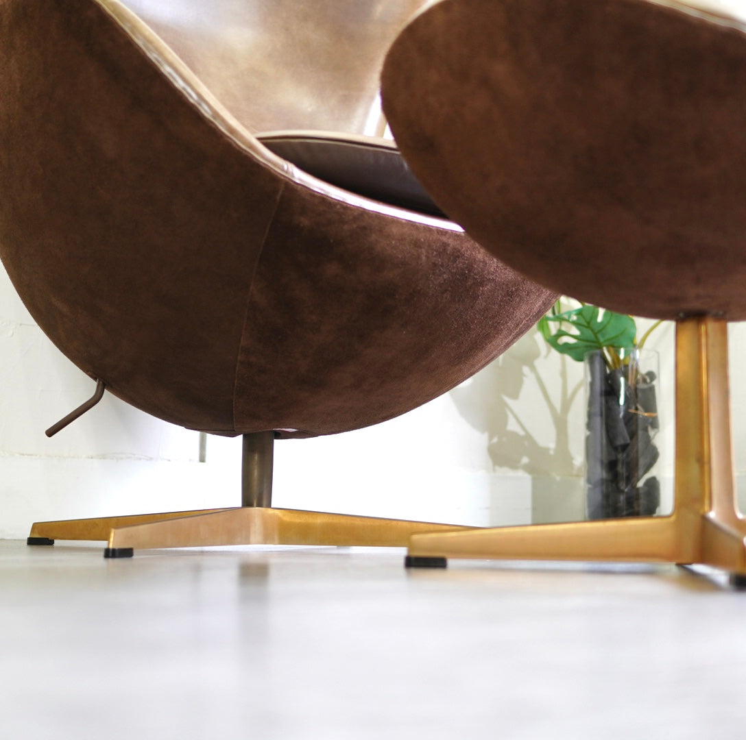 フリッツハンセン / FRITZ HANSEN エッグチェア / EGG 50周年アニバーサリー フットスツール付き アルネ・ヤコブセン 本革 北欧 デンマーク