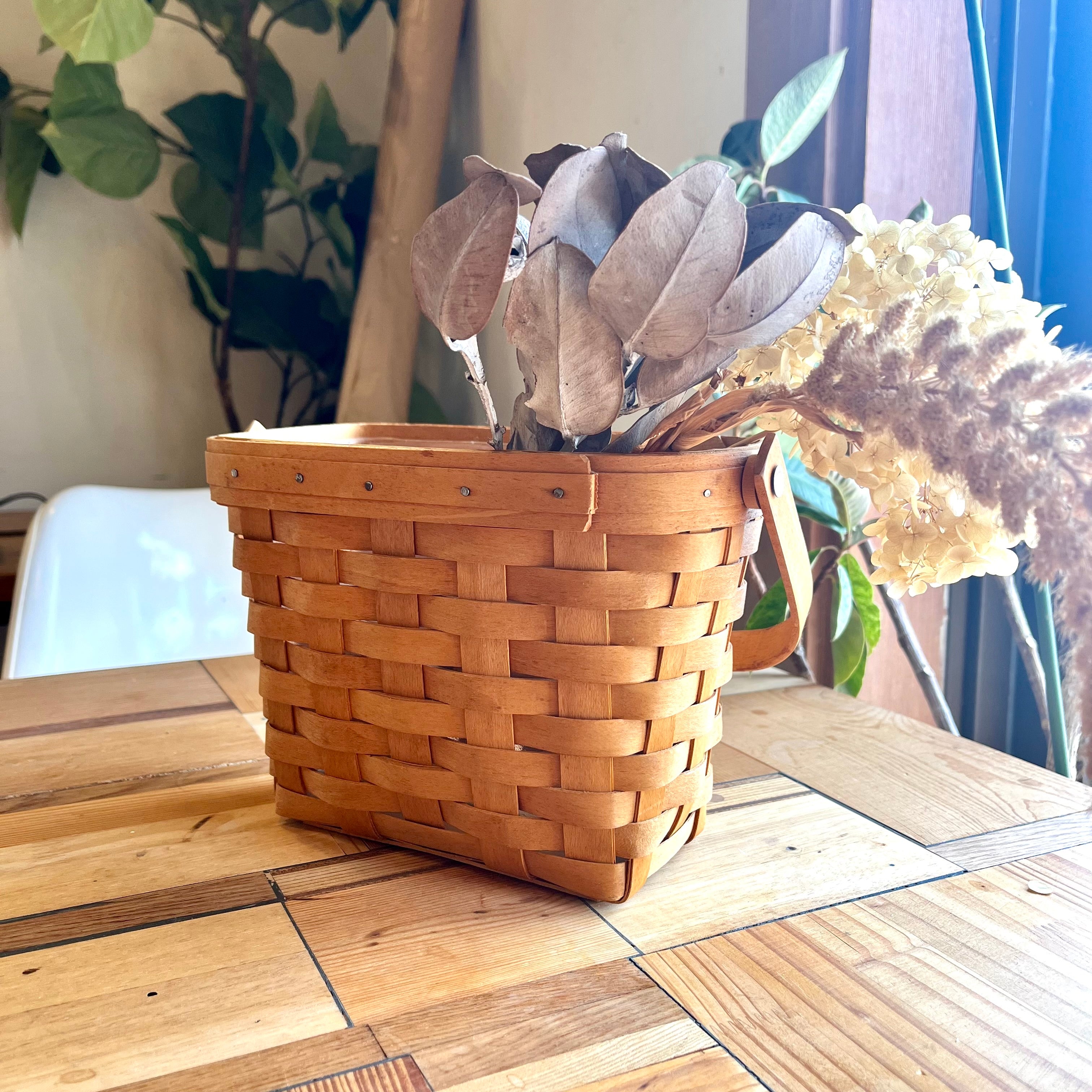 Longaberger ピクニックバスケット LONGABERGER CLASSIC BASKET SMALL PICNIC ORCHARD PARK PLAID