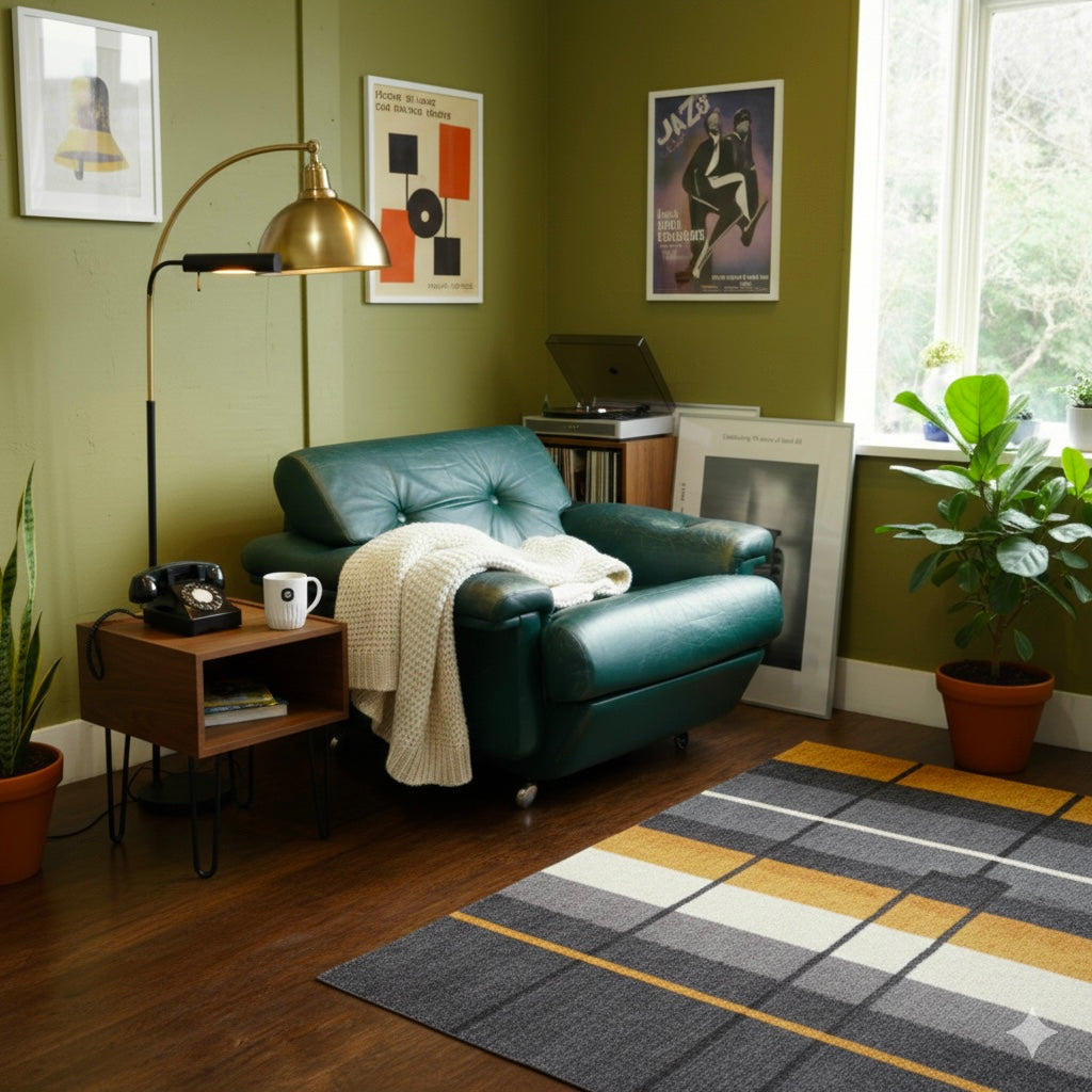 アスコ / ASKO 北欧 1人掛けソファ 1P グリーン 本革 キャスター付き ヴィンテージ