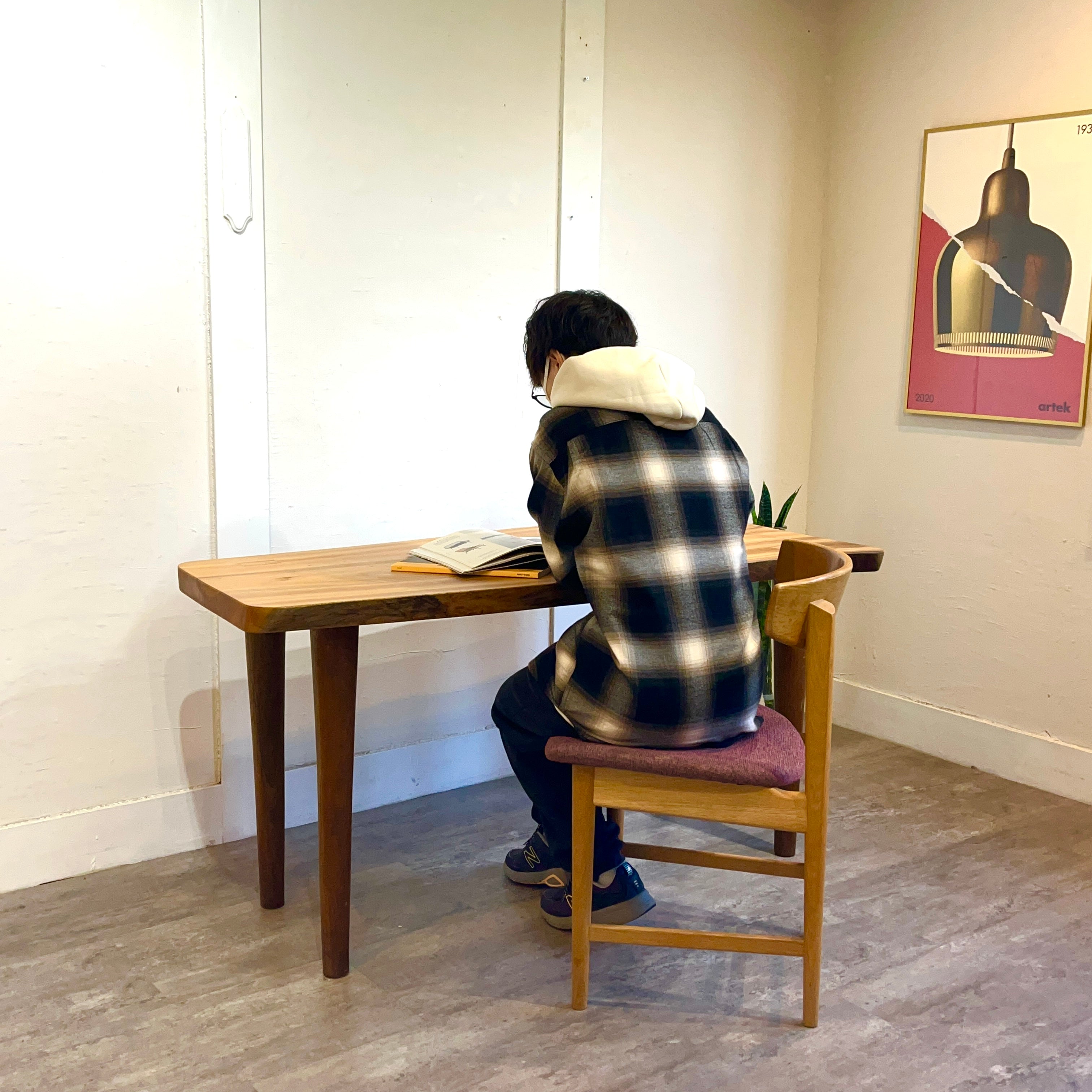 楠 一枚板 テーブル  W135