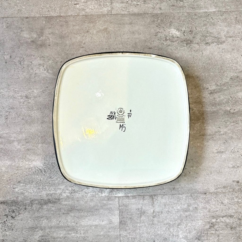 ロイヤルコペンハーゲン / Royal Copenhagen 24 テネラ 角皿 青 鳥 大　ヴィンテージ