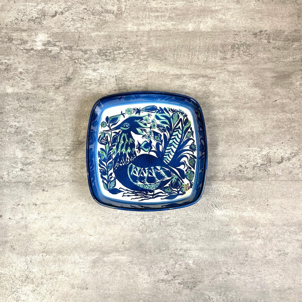 ロイヤルコペンハーゲン / Royal Copenhagen 24 テネラ 角皿 青 鳥 大　ヴィンテージ