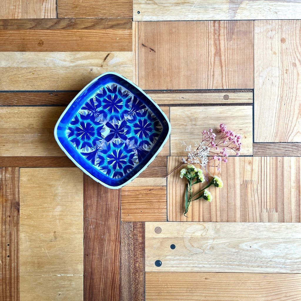 ロイヤルコペンハーゲン / Royal Copenhagen 26 テネラ 角皿 花 青 ヴィンテージ