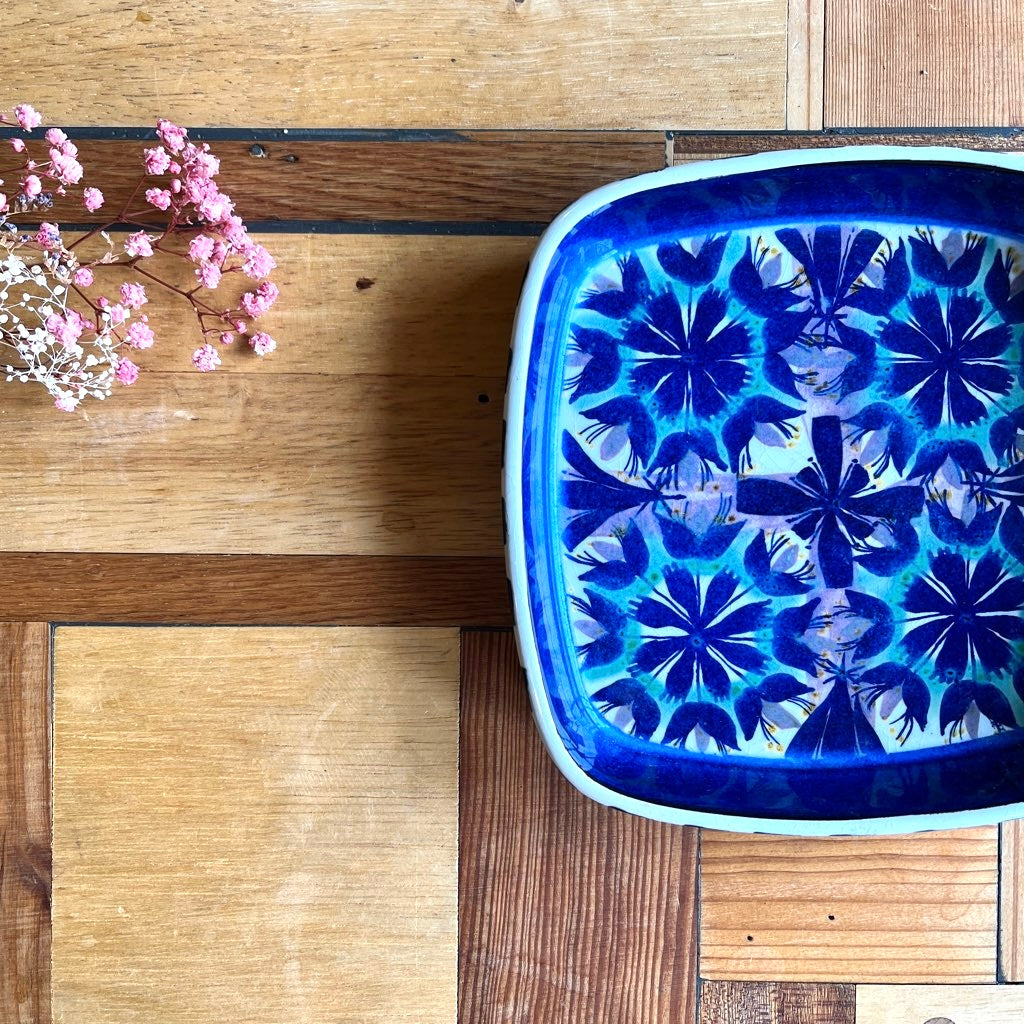 ロイヤルコペンハーゲン / Royal Copenhagen 26 テネラ 角皿 花 青 ヴィンテージ