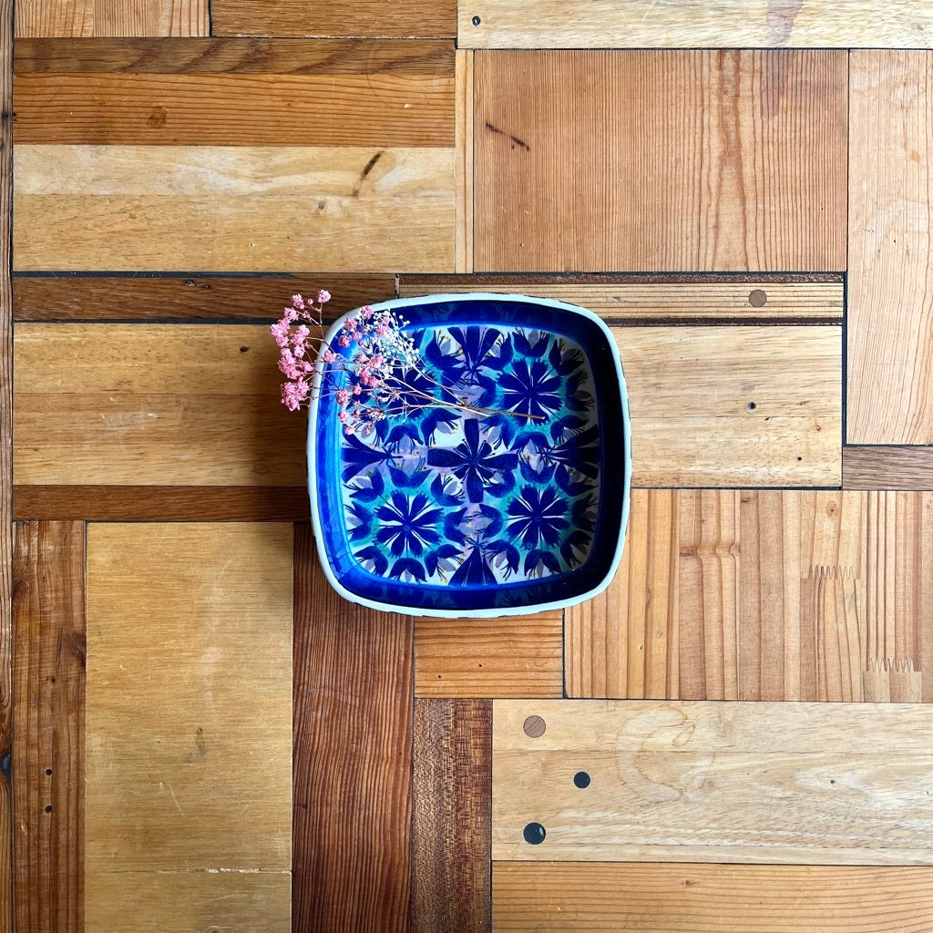 ロイヤルコペンハーゲン / Royal Copenhagen 26 テネラ 角皿 花 青 ヴィンテージ