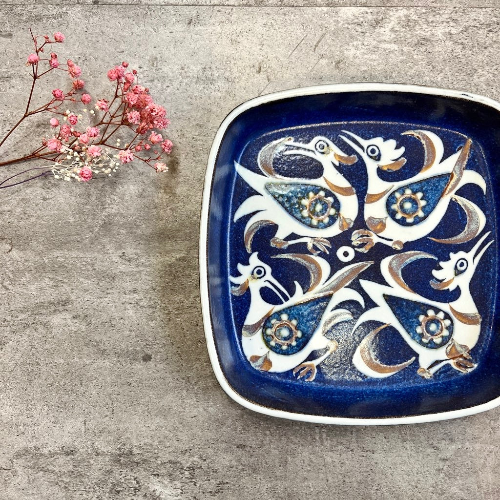 ロイヤルコペンハーゲン / Royal Copenhagen 27 バッカ角皿 4羽の鳥【2】ヴィンテージ