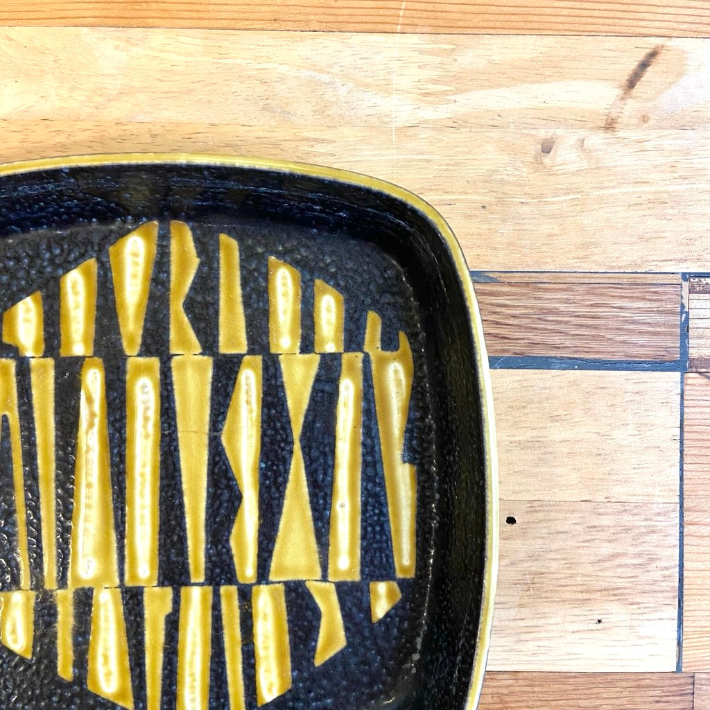 ロイヤルコペンハーゲン / Royal Copenhagen バッカ / BACA 角皿 黒と黄色