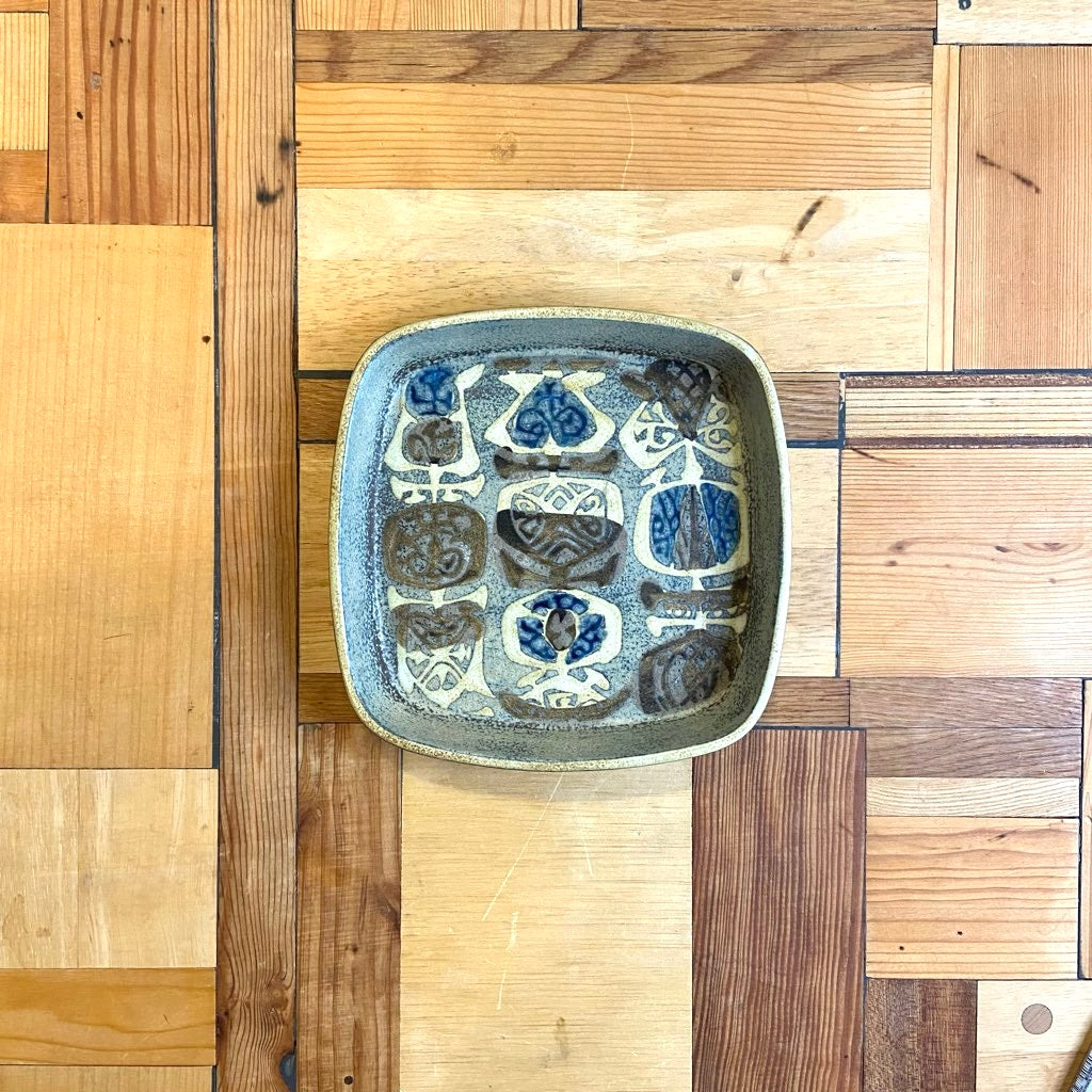 ロイヤルコペンハーゲン / Royal Copenhagen バッカ / BACA 角皿 茶色と青 ニルス・トーソン ヴィンテージ