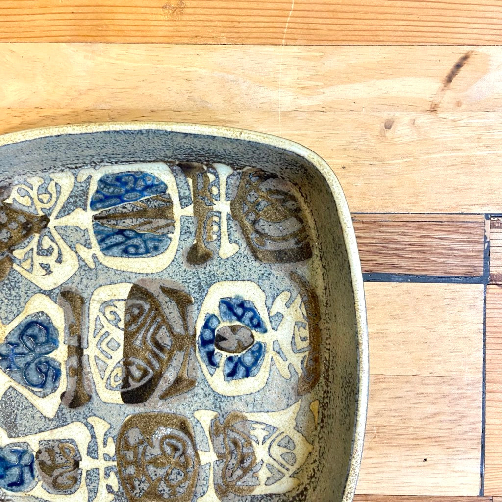 ロイヤルコペンハーゲン / Royal Copenhagen バッカ / BACA 角皿 茶色と青 ニルス・トーソン ヴィンテージ