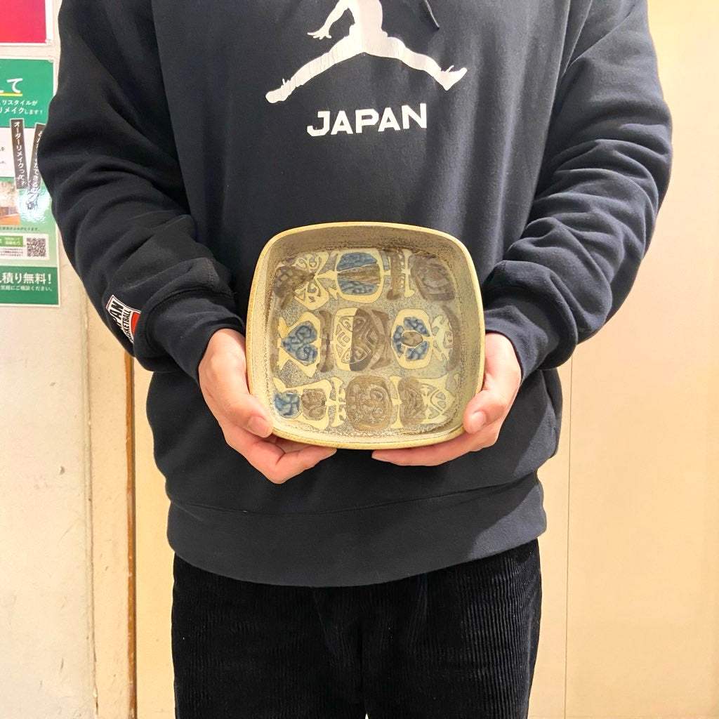 ロイヤルコペンハーゲン / Royal Copenhagen バッカ / BACA 角皿 茶色と青 ニルス・トーソン ヴィンテージ