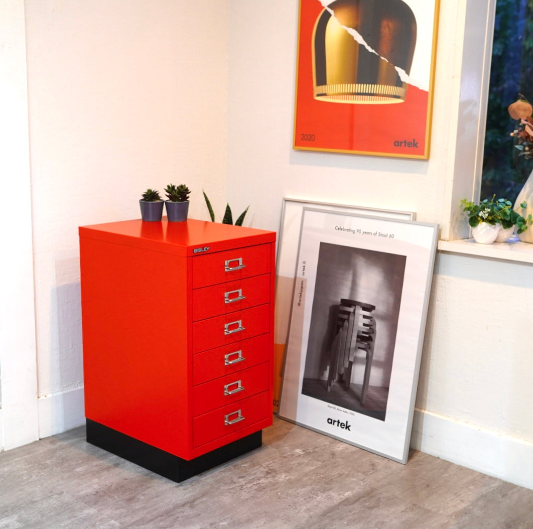 ビスレー / BISLEY A3キャビネット 引き出し6段 レッド