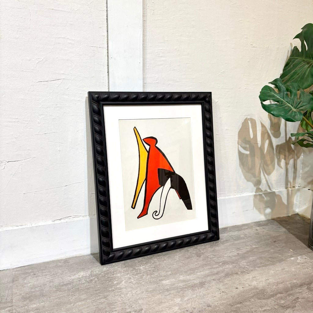アレクサンダー・カルダー / Alexander Calder リトグラフ 抽象画 【2】1963年 白黒赤黄 鑑定書付