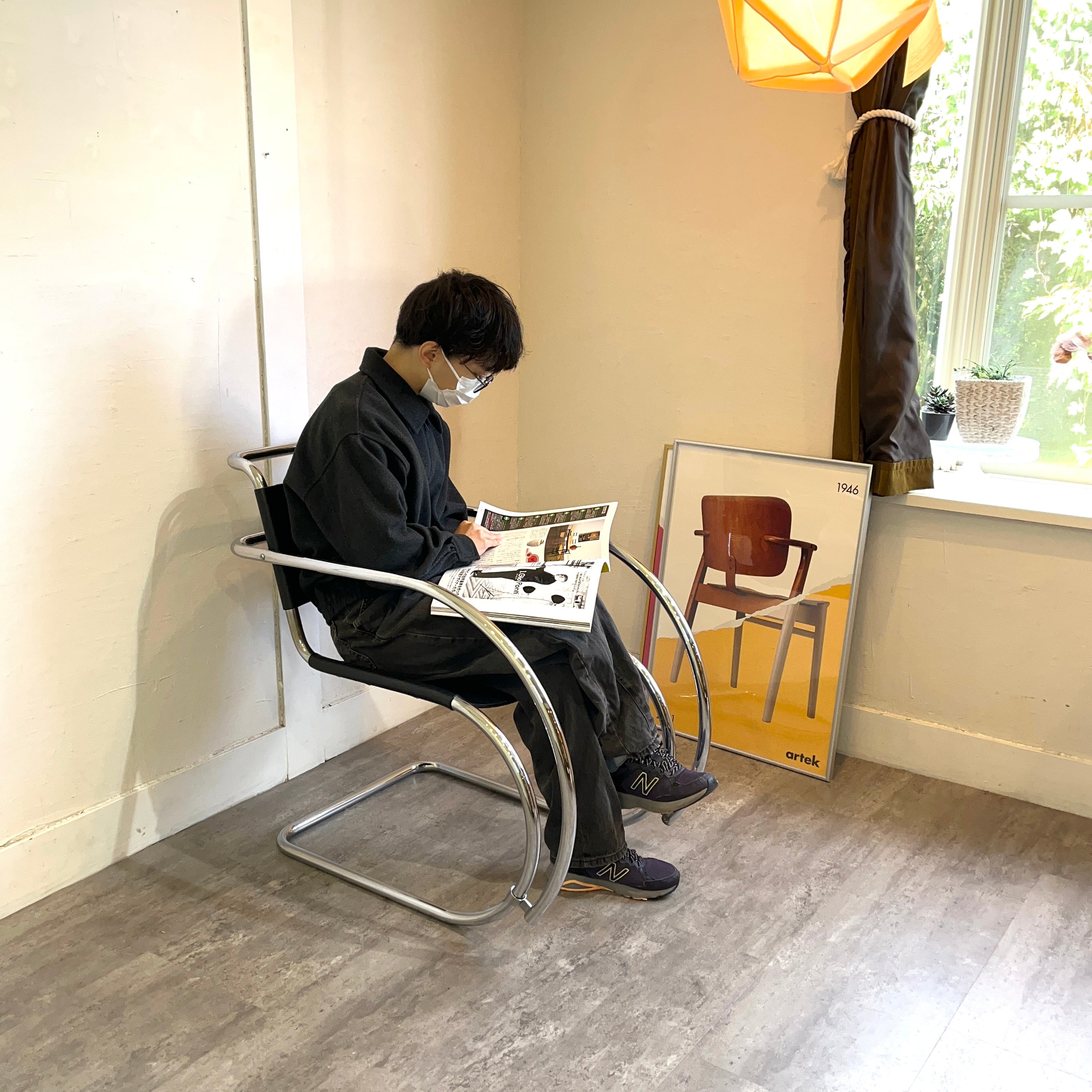 ミース ファン デル ローエ / Mies van der Rohe MRチェア / MR10 カンティレバー 本革 リプロダクト