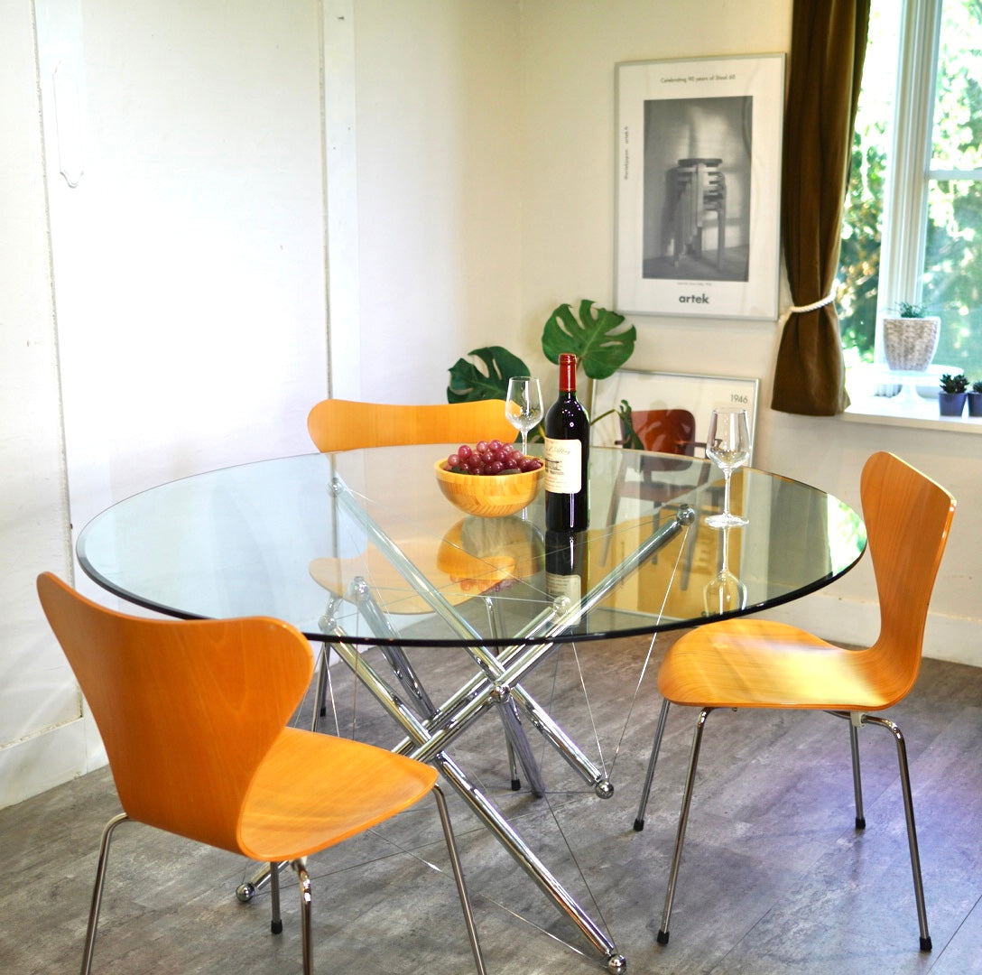 カッシーナ / Cassina 714 ガラステーブル ラウンドダイニングテーブル テオドール・ワッデル