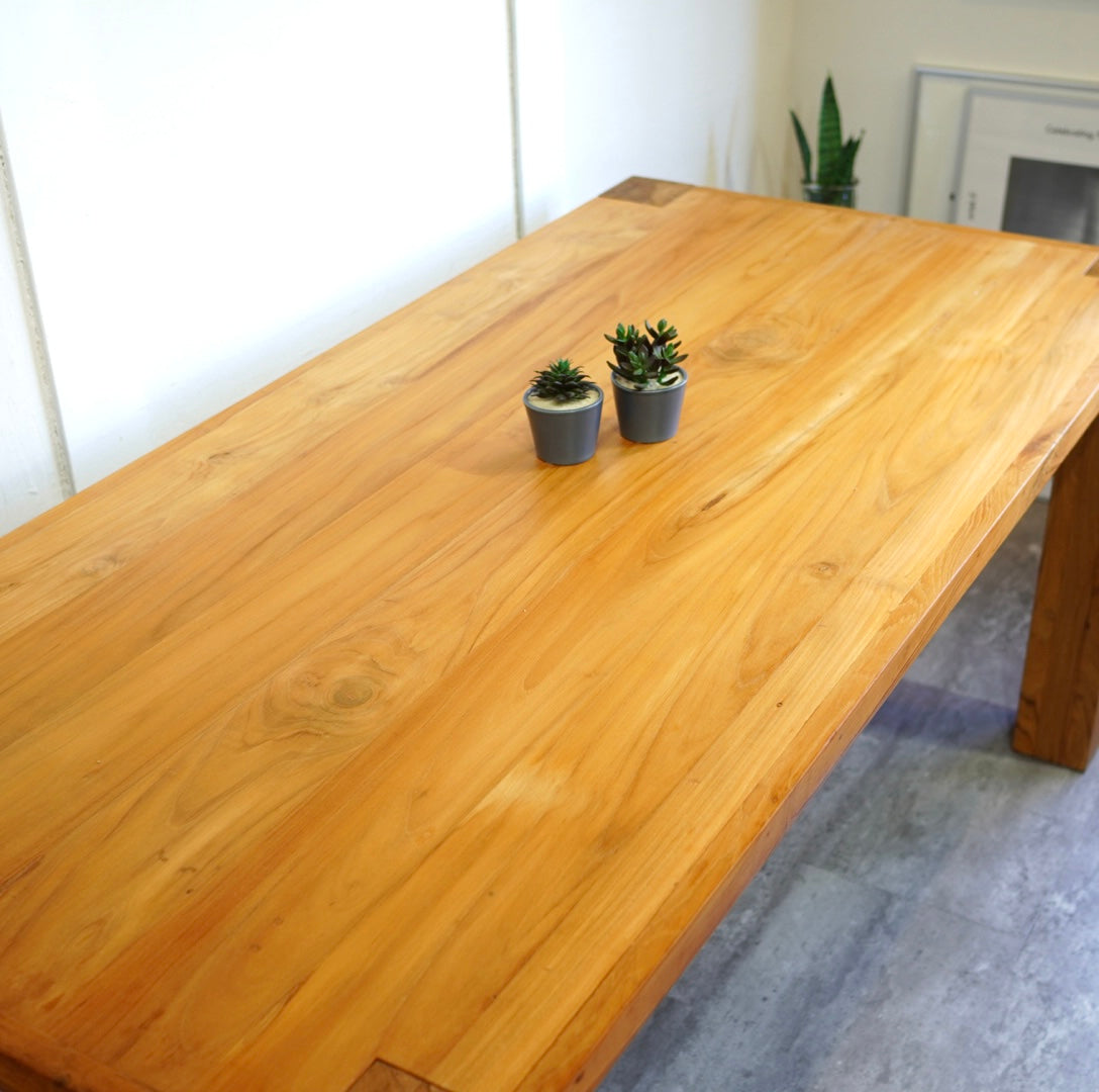 WTW / ダブルティー チーク材 ダイニングテーブル W165 中古 大きい