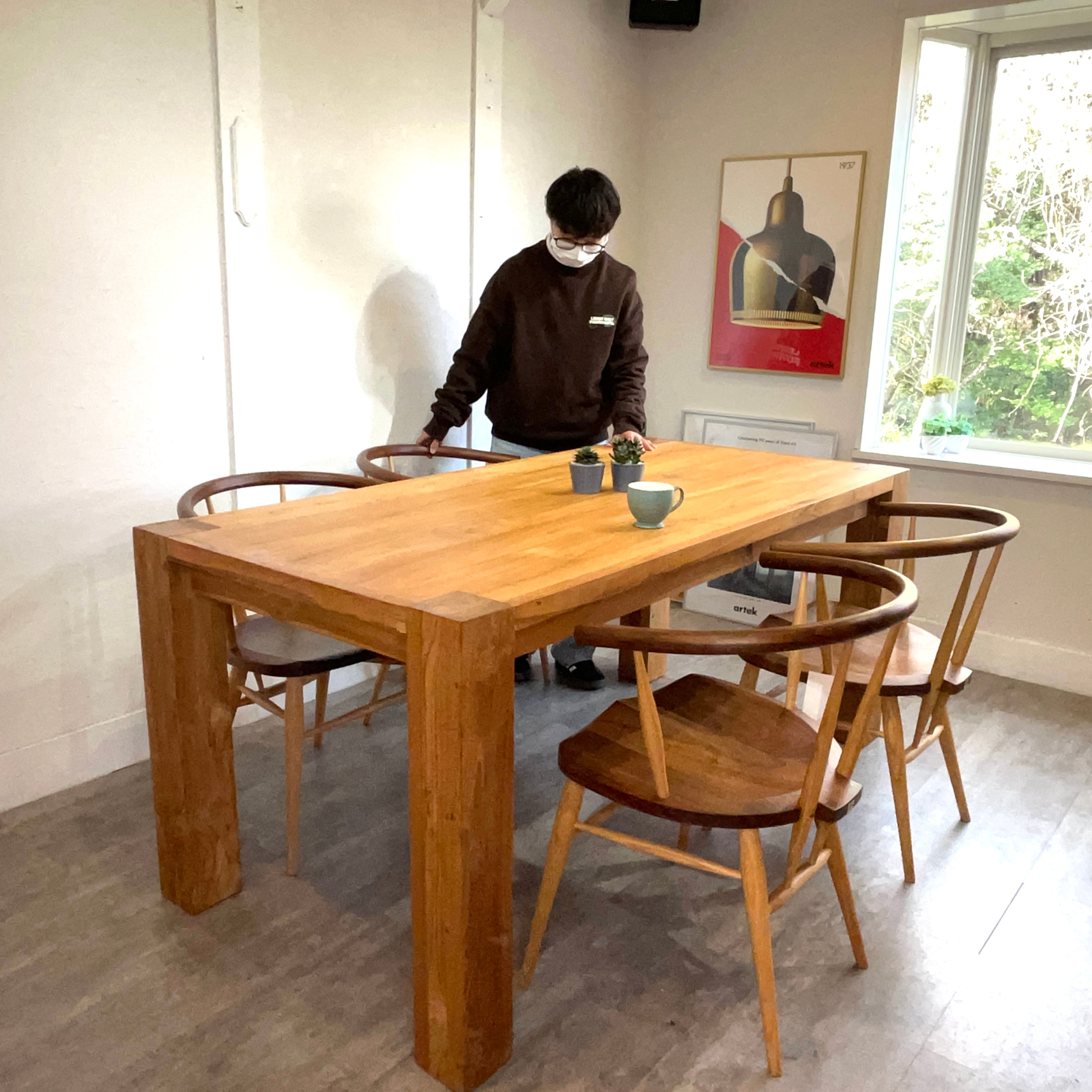 WTW / ダブルティー チーク材 ダイニングテーブル W165