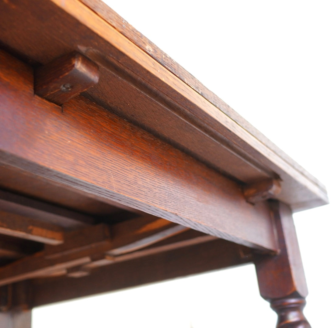 英国アンティーク ツイストレッグ ドローリーフダイニングテーブル  伸長式テーブル