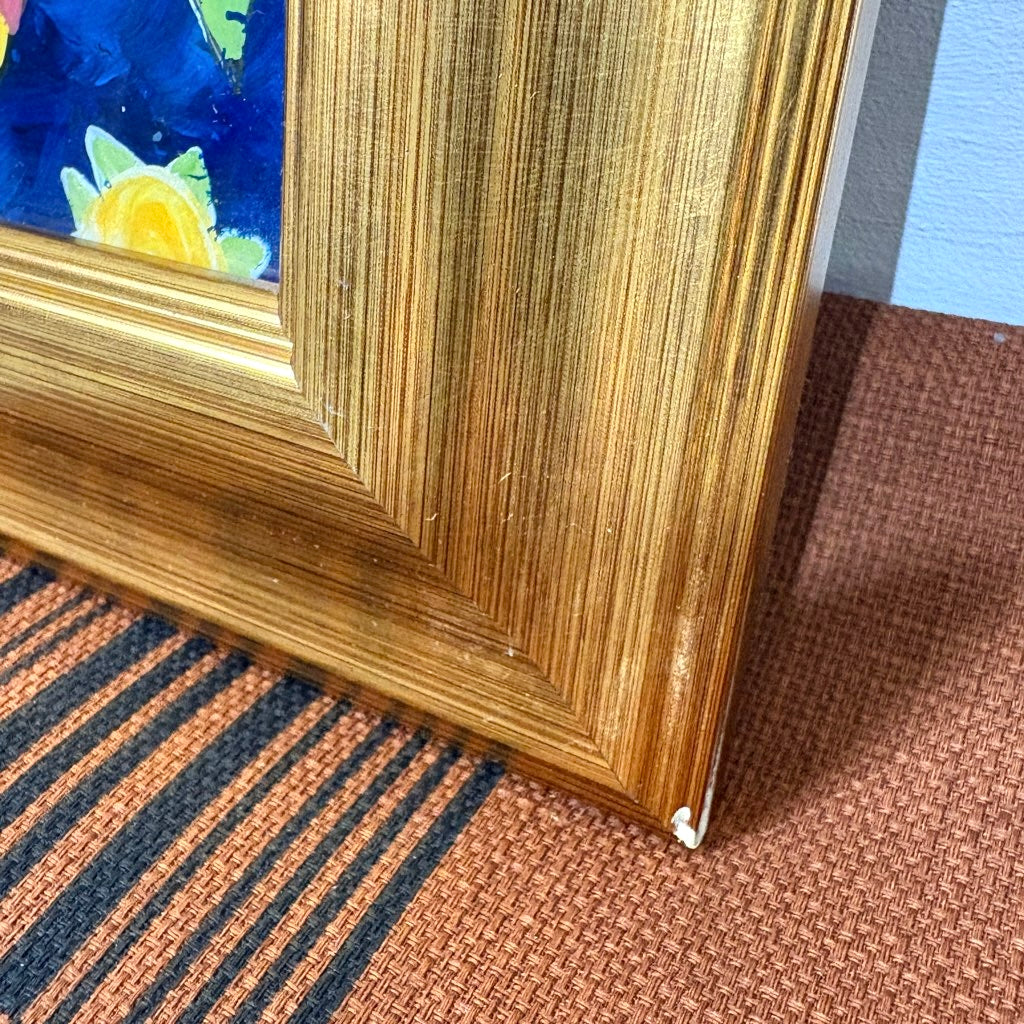 柚木沙弥郎 ガラス絵 「小鳥の森」 1996年