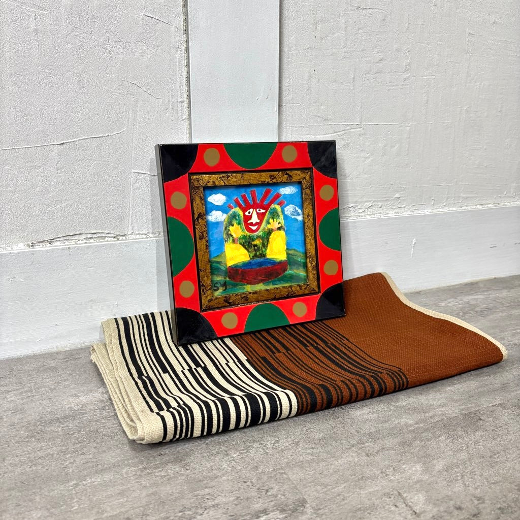 柚木沙弥郎 板絵 「出合の日の出」 アート 絵画 一点もの 作家 中古