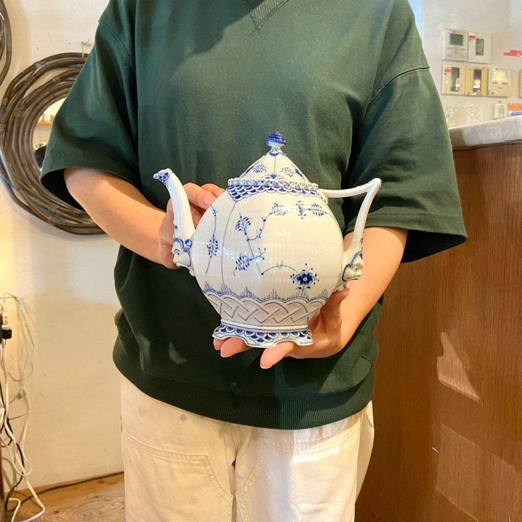 ロイヤルコペンハーゲン / Royal Copenhagen ブルーフルーテッド フルレース ティーポッド