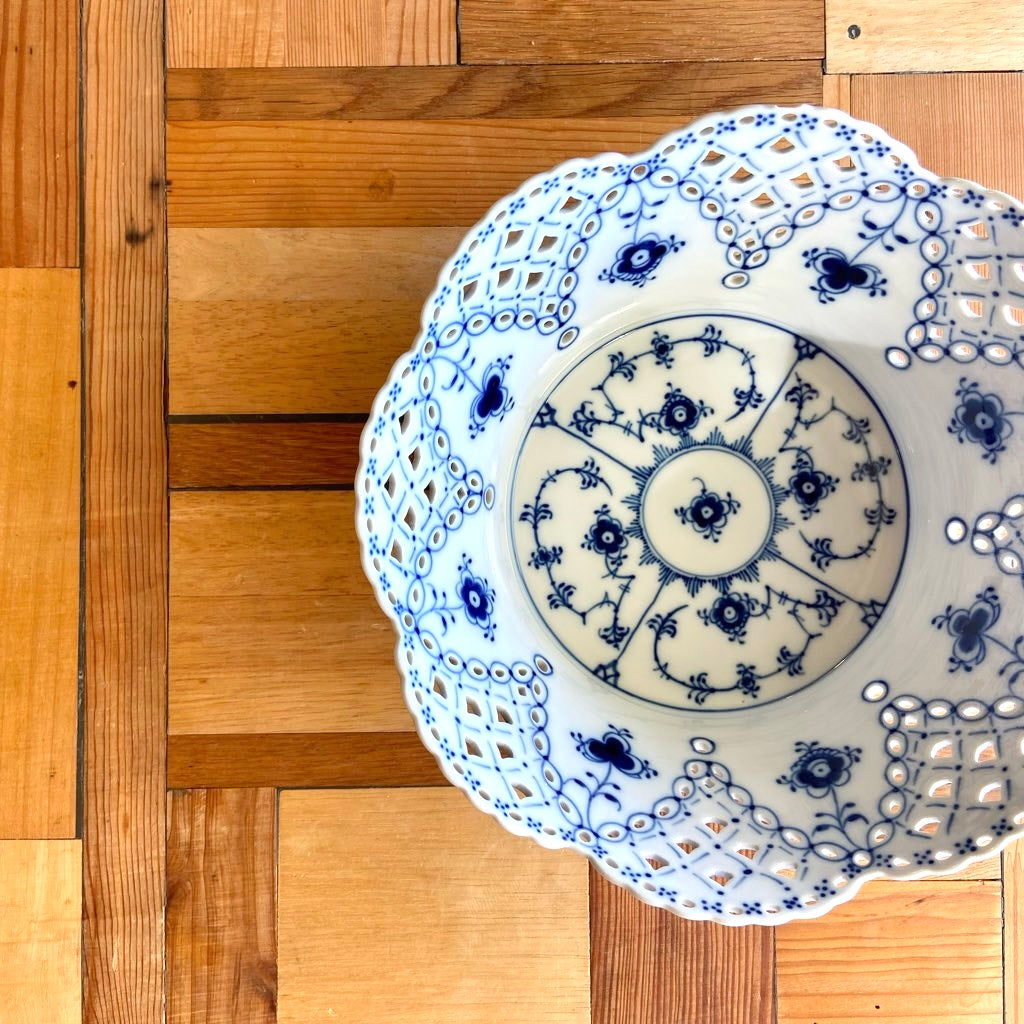 ロイヤルコペンハーゲン / Royal Copenhagen ブルーフルーテッド フルレース フルーツバスケット