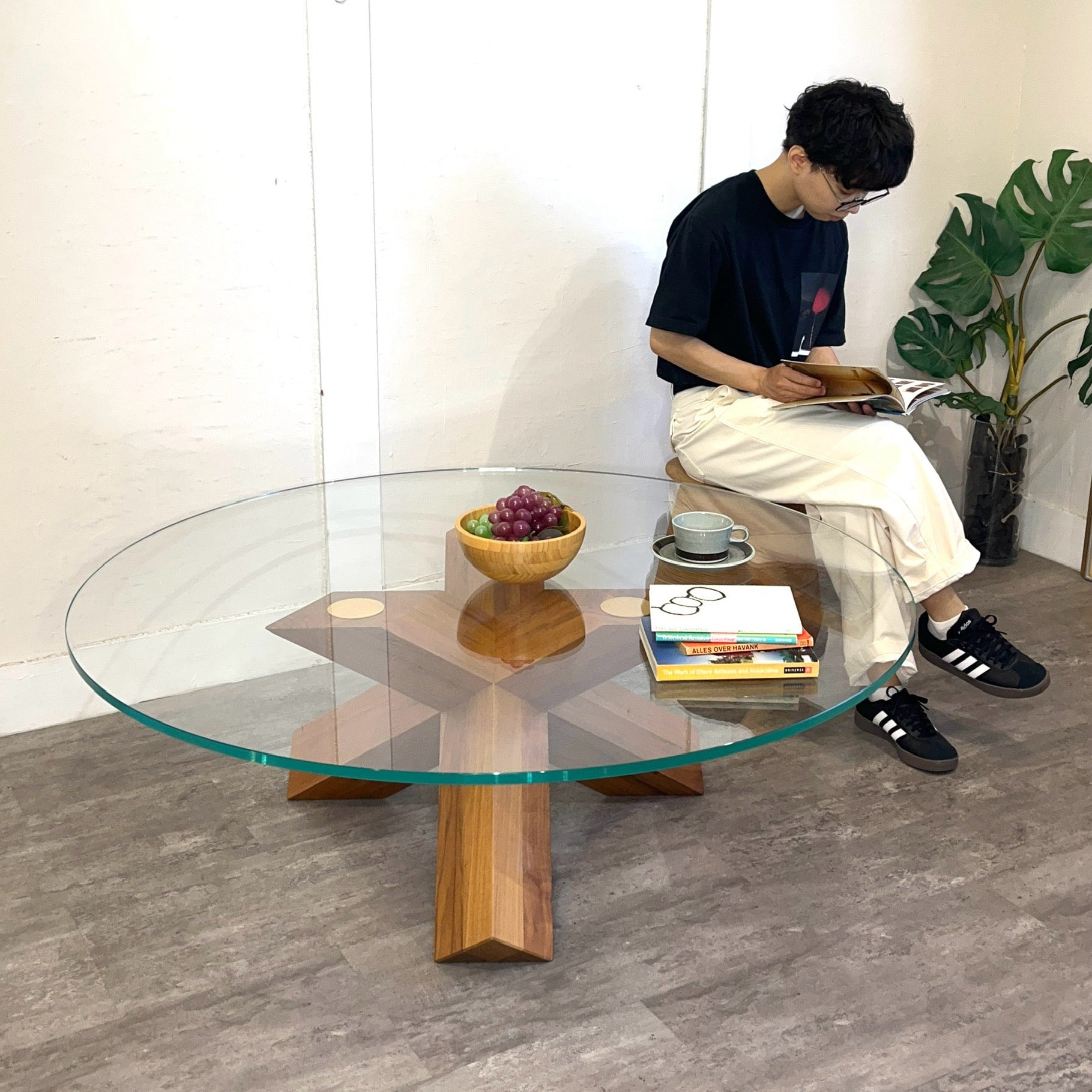 カッシーナ / Cassina 452 ラ ロトンダ / LA ROTONDA ラウンドテーブル ガラスリビングテーブル マリオ・ベリーニ