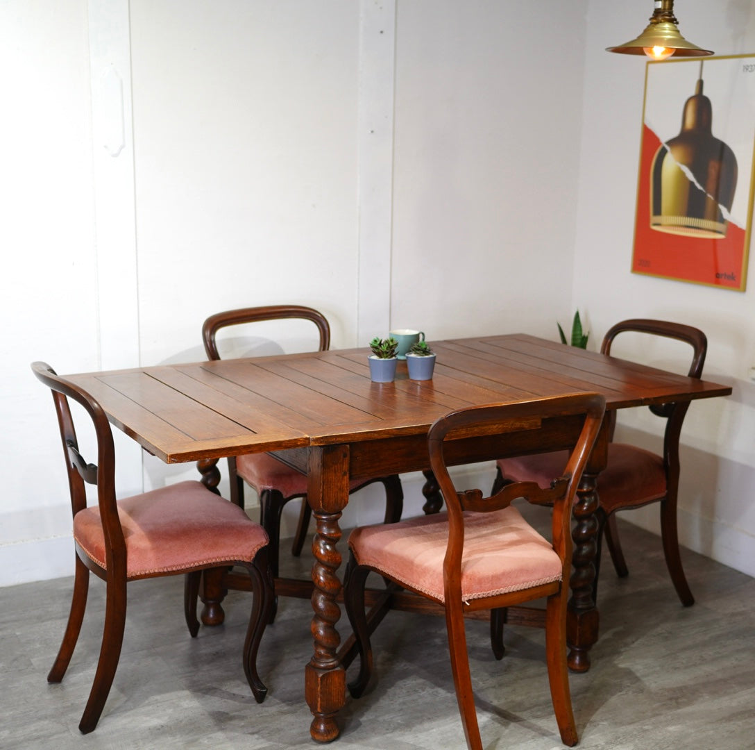 ツイストレッグ ドローリーフダイニングテーブル 伸長式テーブル 英国