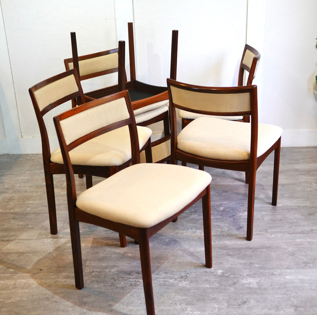 デンマーク製 ローズウッドダイニングチェア 張替え済 北欧