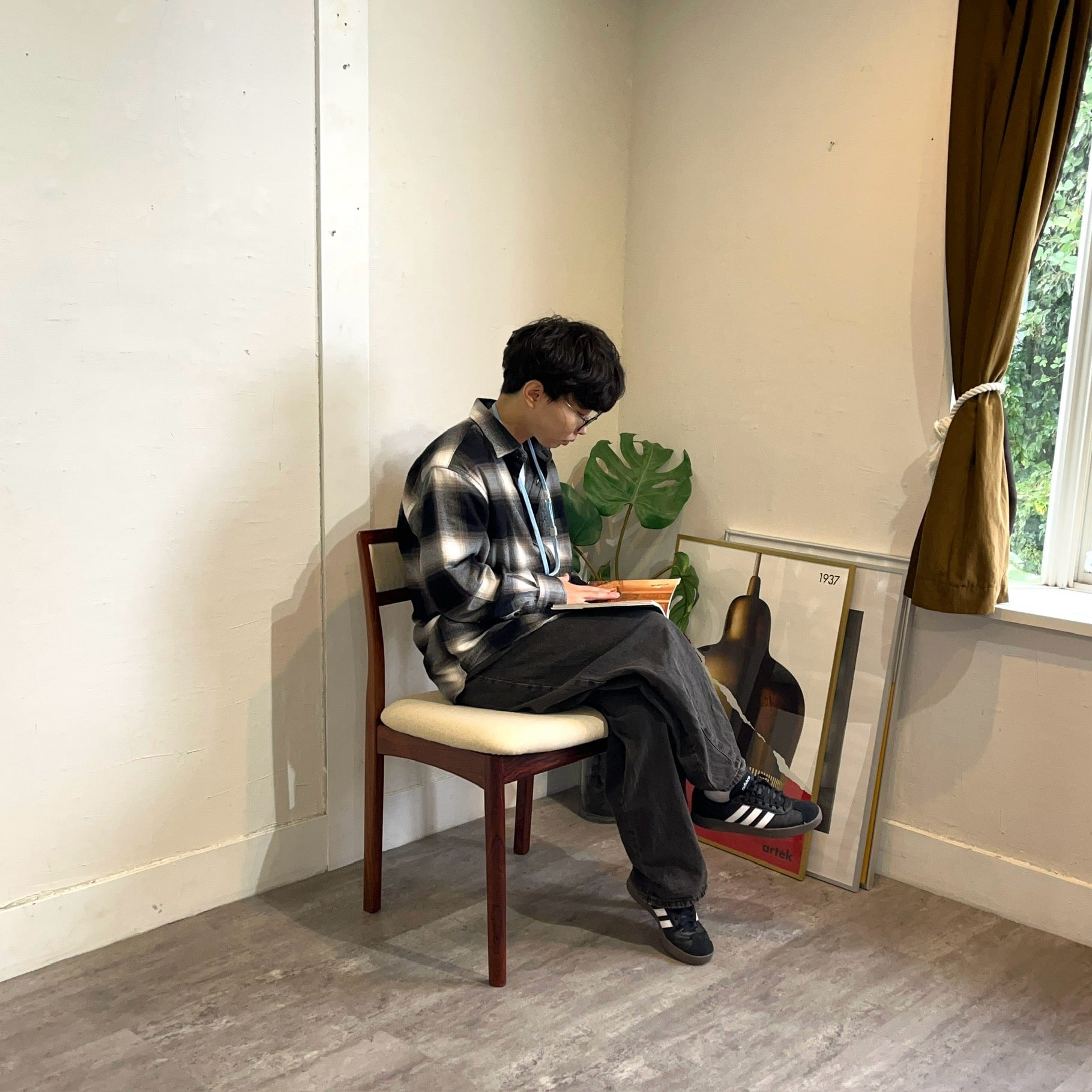 デンマーク製 ローズウッドダイニングチェア 張替え済 北欧