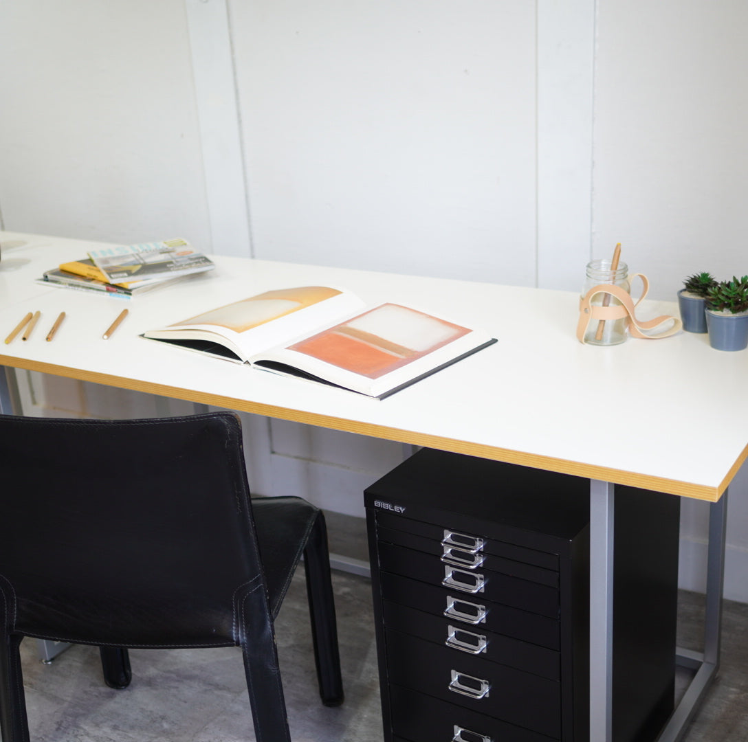 ビスレー / BISLEY オーダーメイドデスク Lフット600 メラミン天板 イギリス W150