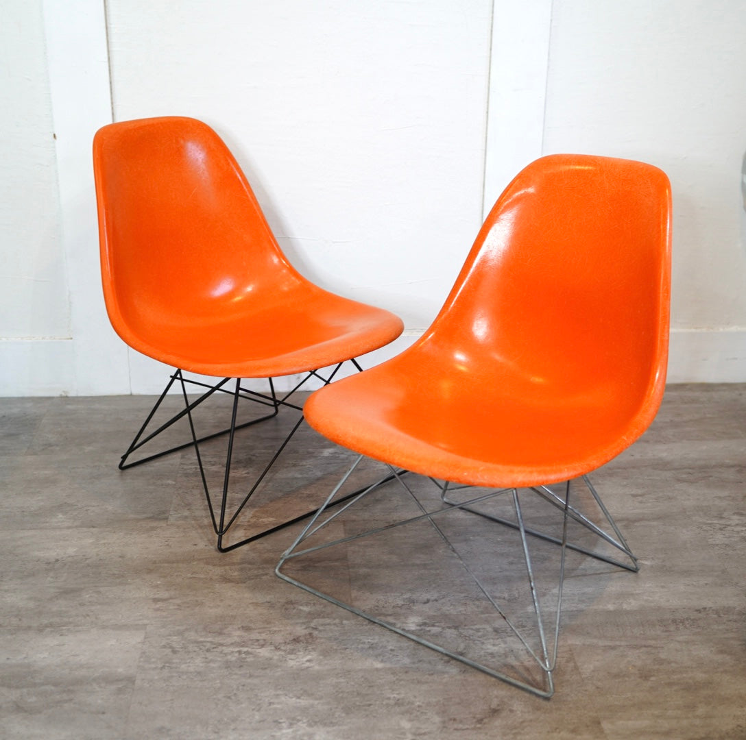 ハーマンミラー / Herman Miller サイドシェルチェア  オレンジ キャッツクレイドルベース チャールズ＆レイ・イームズ ヴィンテージ