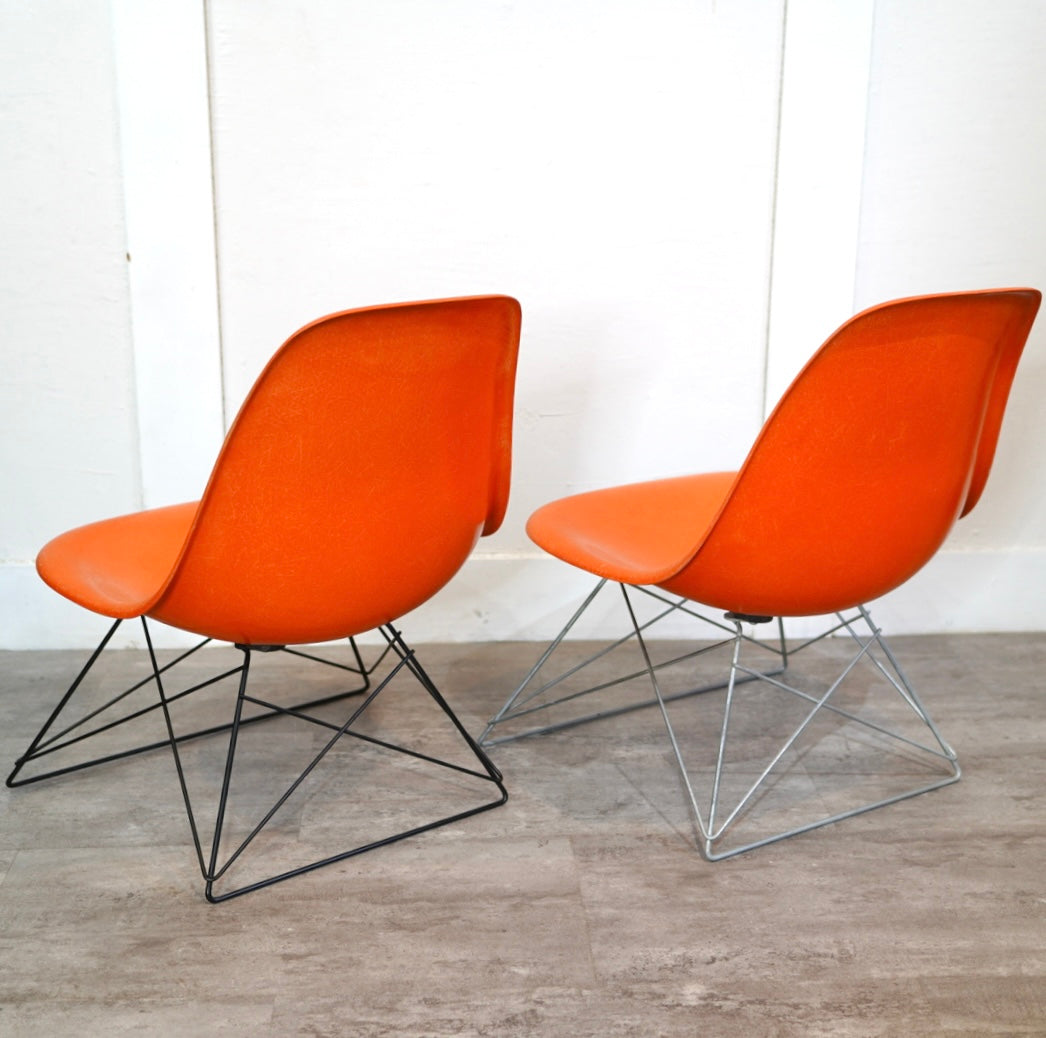 ハーマンミラー / Herman Miller サイドシェルチェア  オレンジ キャッツクレイドルベース チャールズ＆レイ・イームズ ヴィンテージ