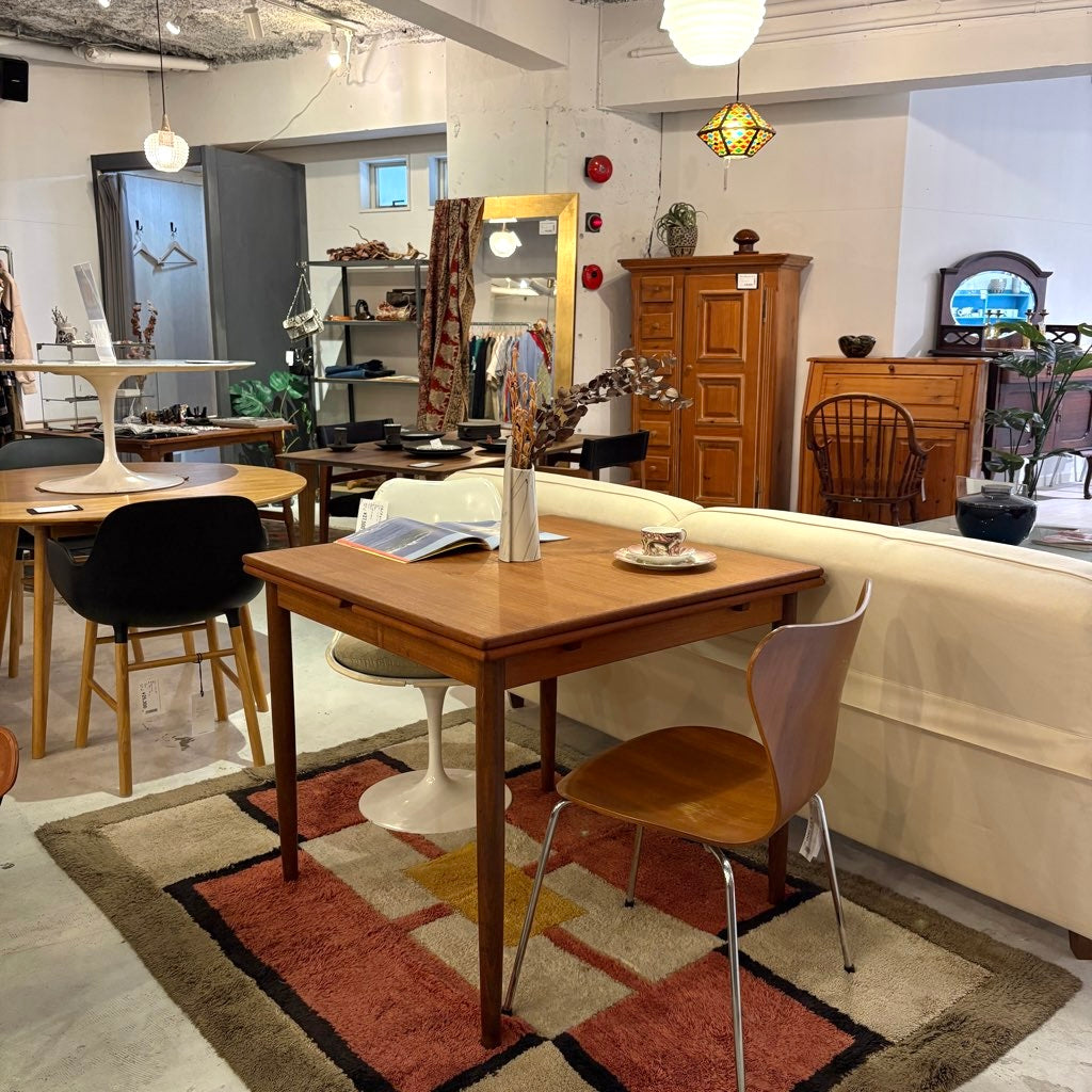 北欧 デンマーク エクステンション ダイニングテーブル 伸長式 チーク