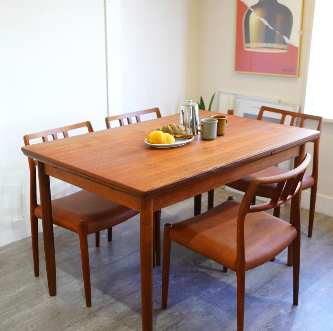 北欧 デンマーク エクステンション ダイニングテーブル 伸長式 チーク