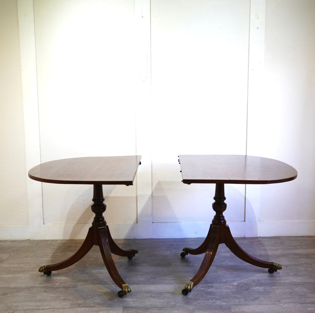 英国アンティーク エクステンション式ペデスタルテーブル 伸長式ダイニングテーブル