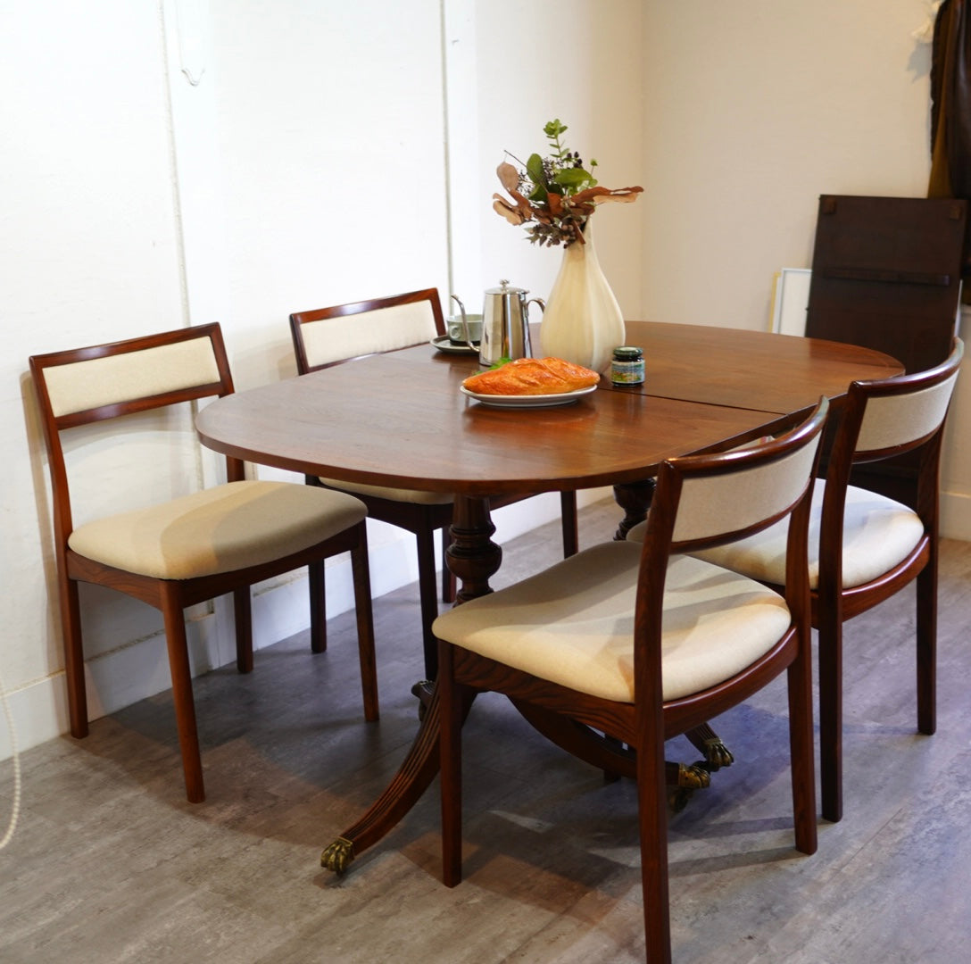 英国アンティーク エクステンション式ペデスタルテーブル 伸長式ダイニングテーブル