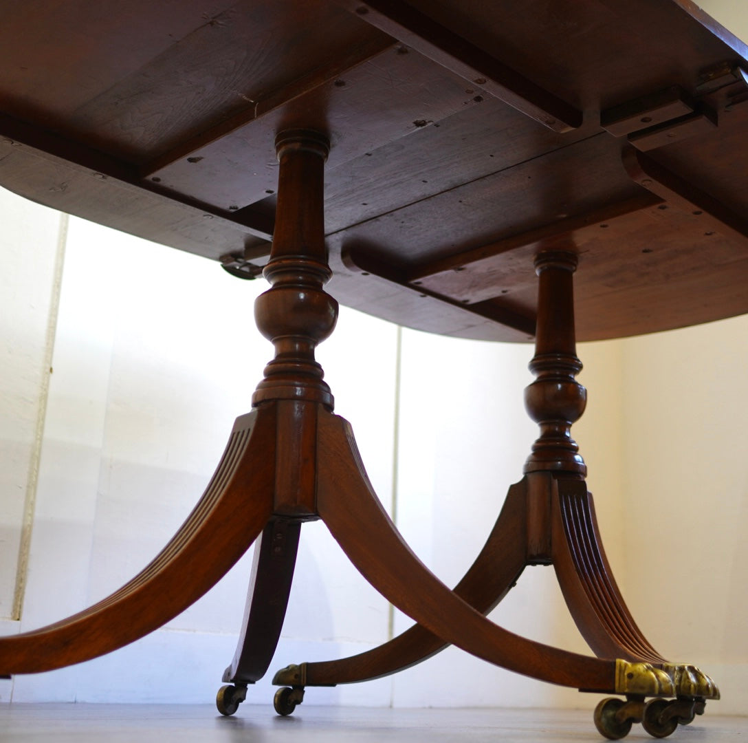 英国アンティーク エクステンション式ペデスタルテーブル 伸長式ダイニングテーブル