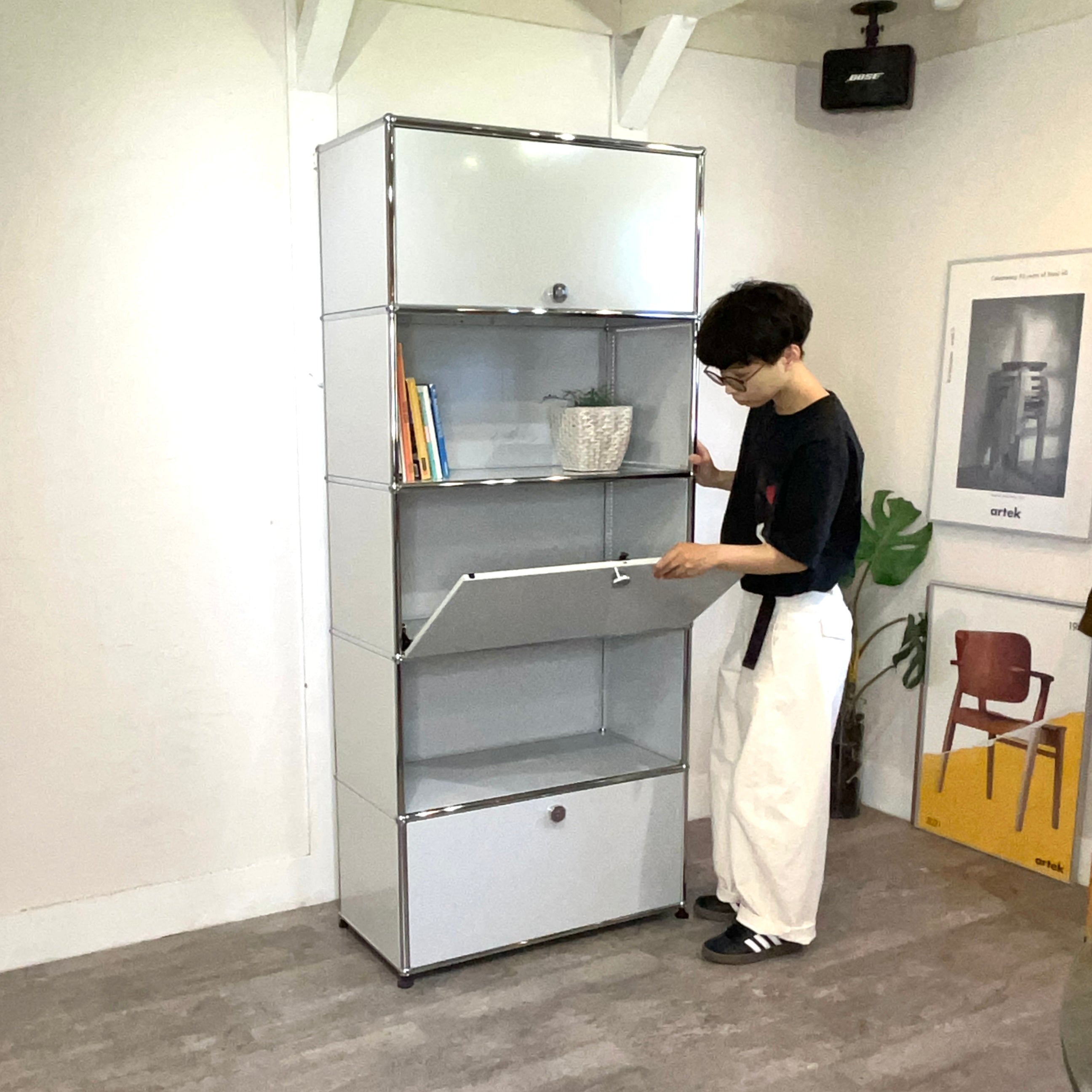 usmハラー ホワイト USMハラー / USM Haller キャビネット 1列5段 白 オフィス