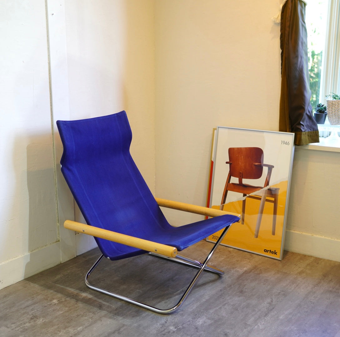 【中古】ニイチェア ブルー Nychair 折り畳み可能 藤栄 / FUJIEI ニーチェア / Nychair X ブルー 新居 猛 アウトドア