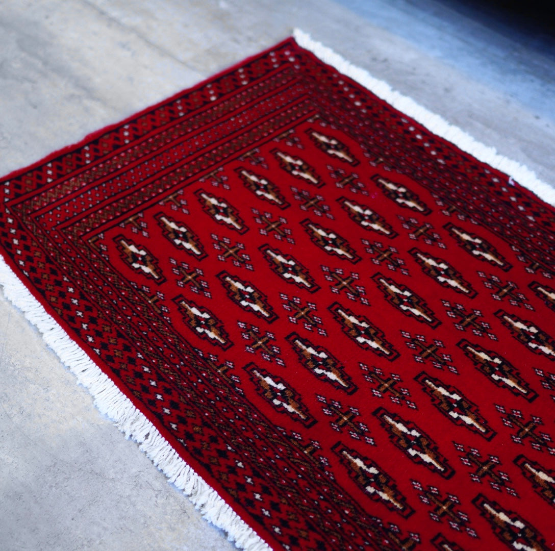 トライバルラグ  敷物 レッド  98×53 ラグマット