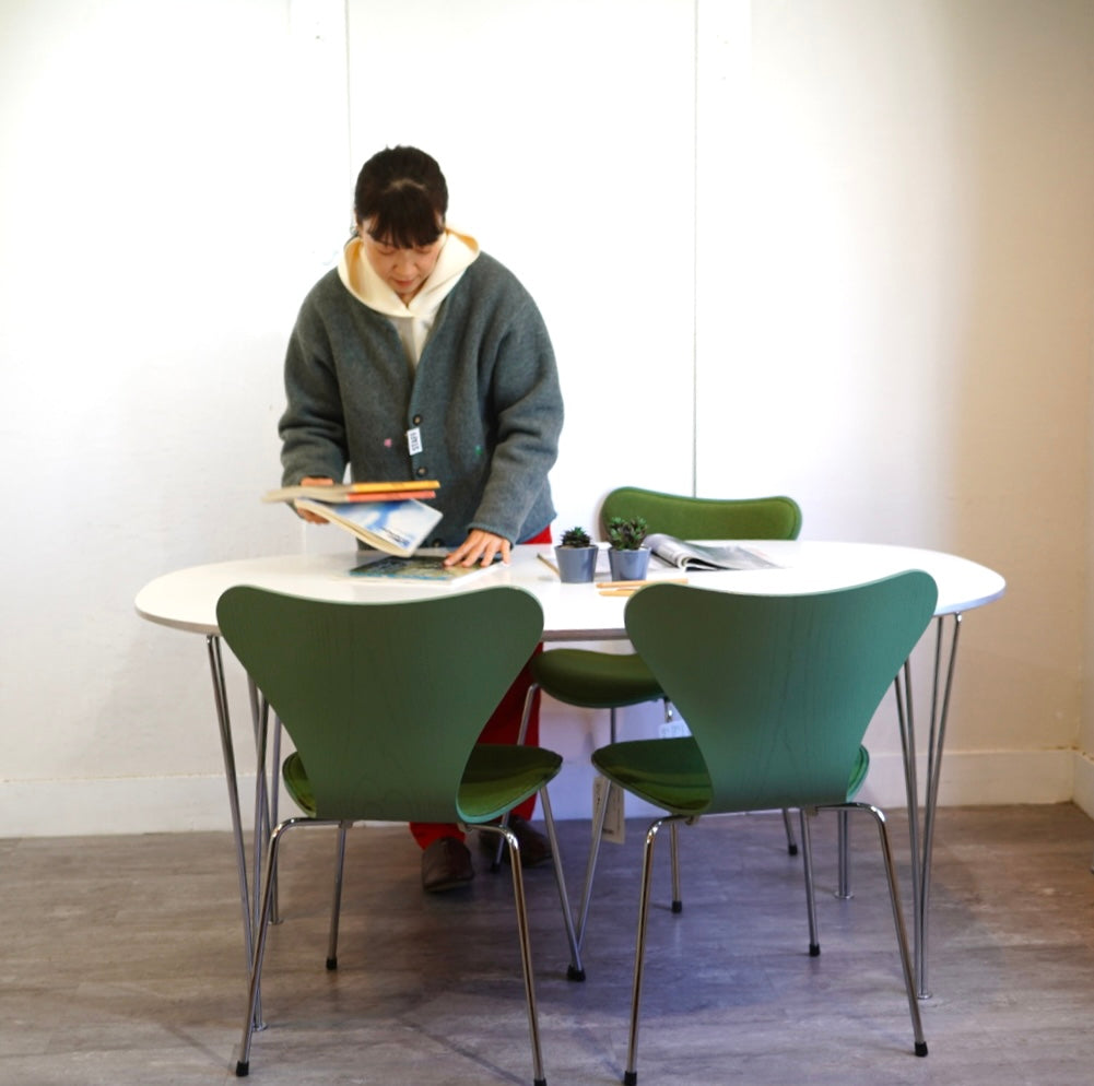 フリッツハンセン / FRITZ HANSEN スーパー楕円テーブル Bテーブル ホワイト W150 アルネ・ヤコブセン