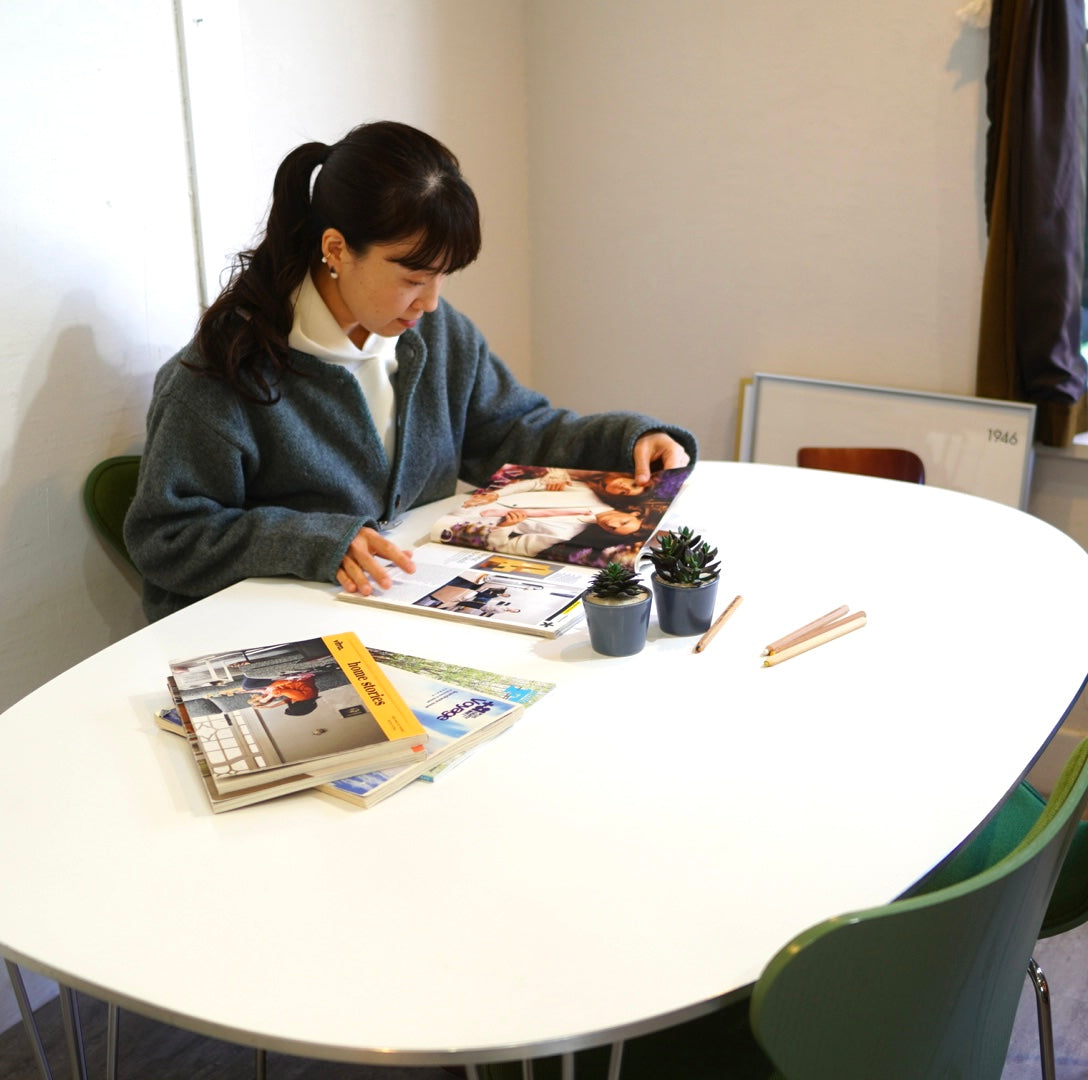 フリッツハンセン / FRITZ HANSEN スーパー楕円テーブル Bテーブル ホワイト W150 アルネ・ヤコブセン