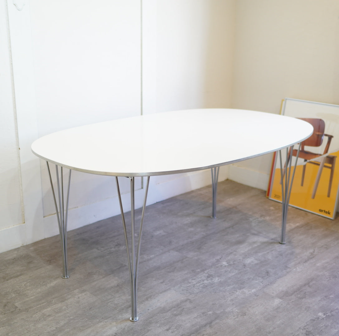 フリッツハンセン / FRITZ HANSEN スーパー楕円テーブル Bテーブル ホワイト W150 アルネ・ヤコブセン