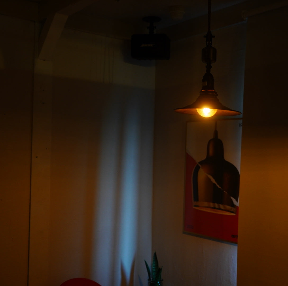 プーリーペンダントライト  真鍮シェード