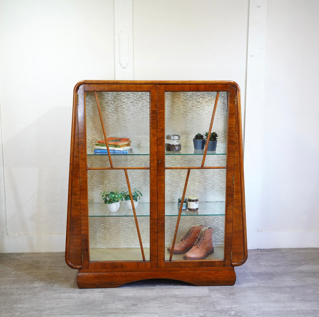 英国 アンティーク ガラスショーケース 飾り棚 キャビネット