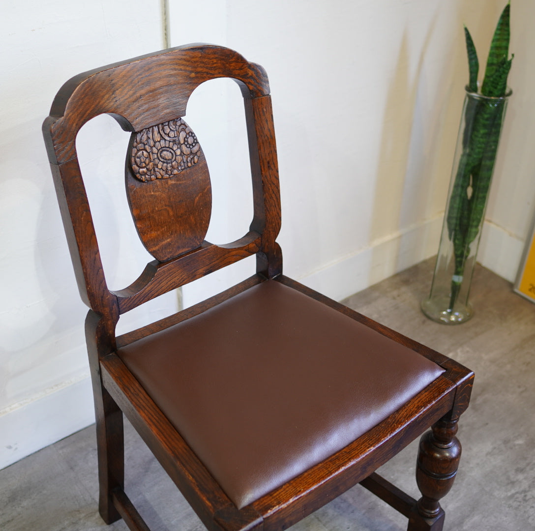 英国アンティーク バルボスレッグ ダイニングチェア 【1】
